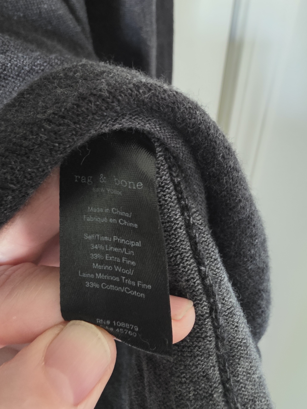 rag & bone black crewneck knit sweater
